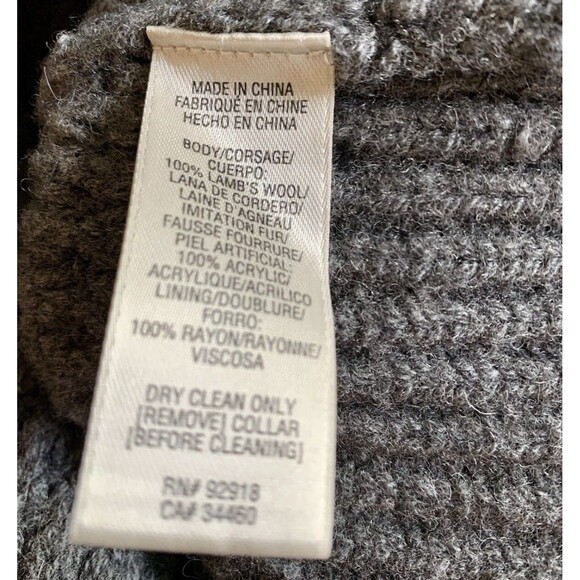 Juicy Couture Gray Lambs Wool Blend Open Front Sash Tie Cardigan Sweater Large - Picture 7 of 9